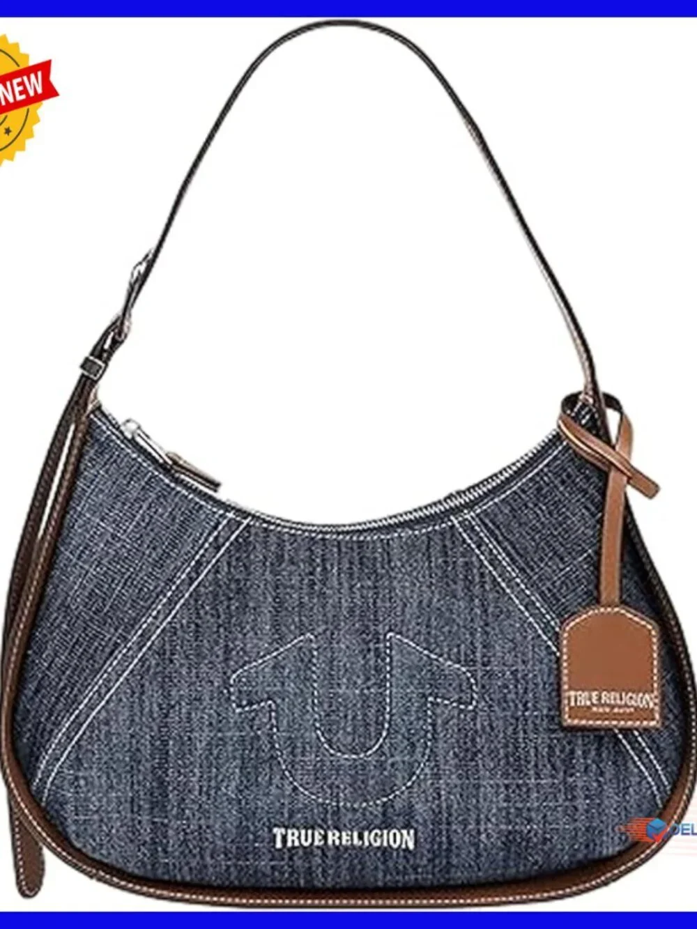 Adjustable Strap Hobo Bag with Zip Closure, Lightweight Cotton-Polyester Blend